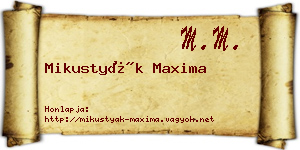 Mikustyák Maxima névjegykártya